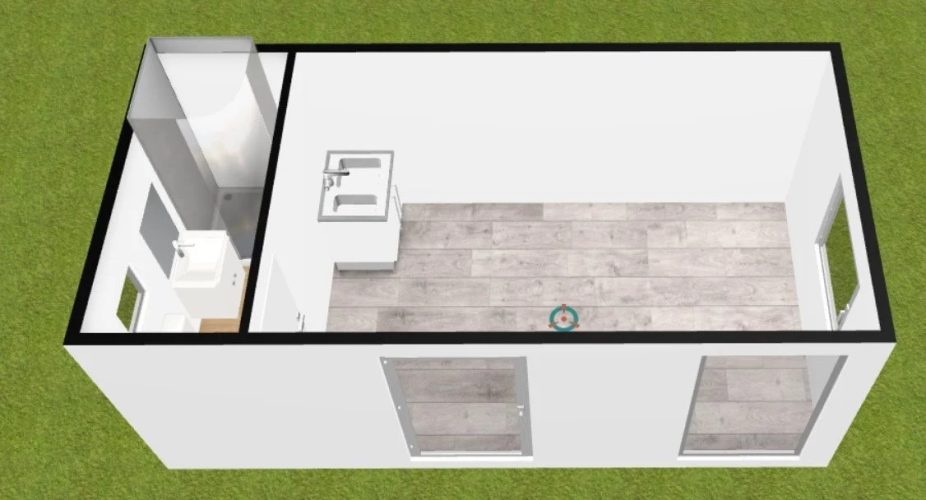 Bewohnbares Containermodul 17 m²