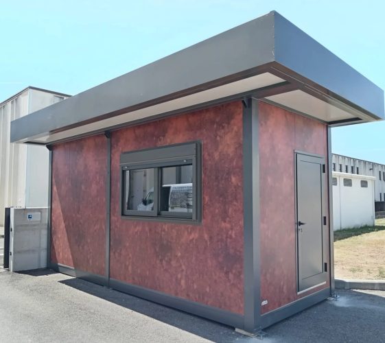 Pförtnerhaus-Monoblock mit Bauantragsunterlagen